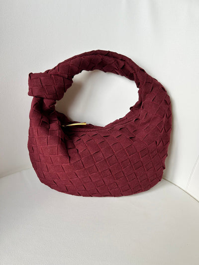 Renee - Plush Braided Mini Suede Handbag