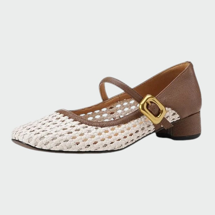 Mara - Woven Buckle Mary Jane Shoes