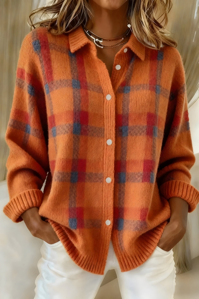 Tessa – Plaid Knit Jacket