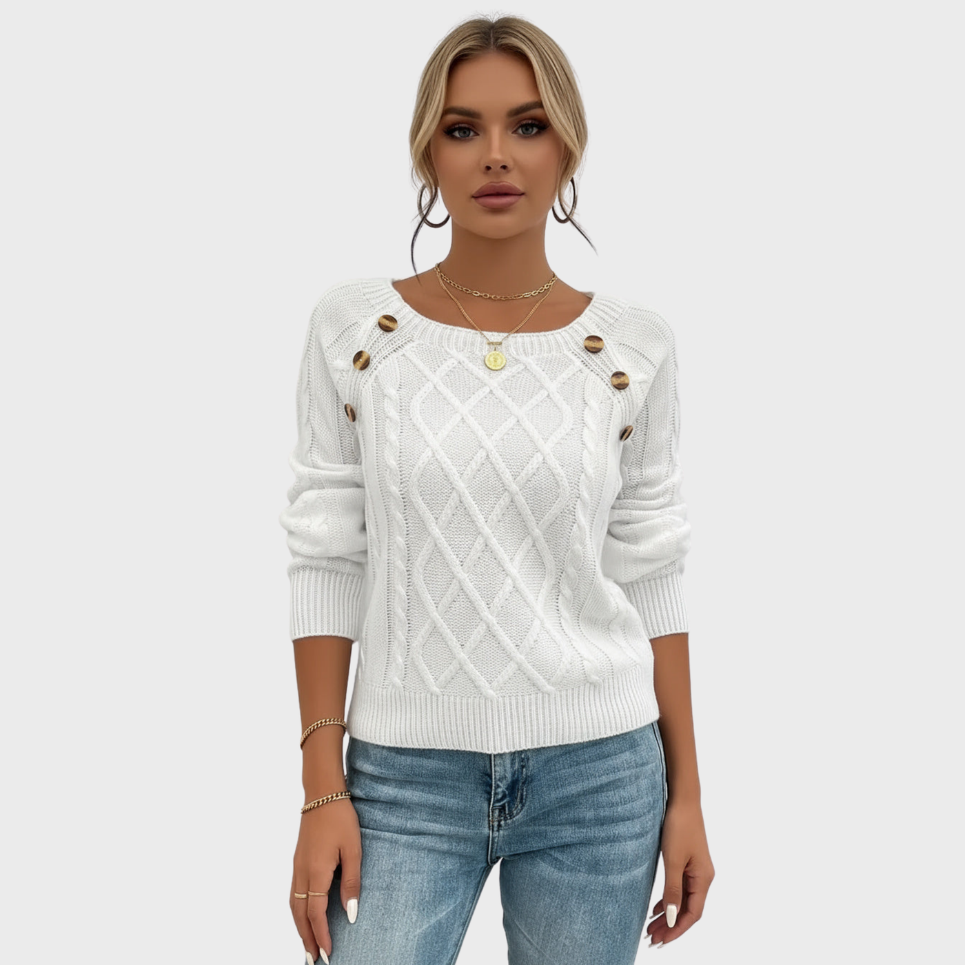 Simona | Sweater with a Modern Knit Pattern