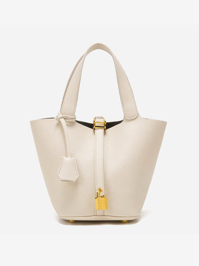 Glaiza - Elegant Gold-Lock Bucket Bag