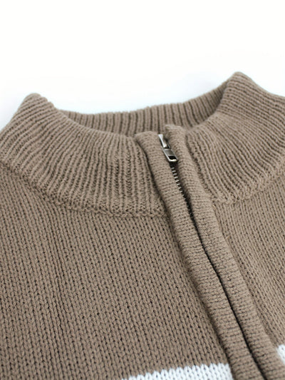 Erin | Striped Zipper Sweater