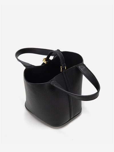 Glaiza - Elegant Gold-Lock Bucket Bag