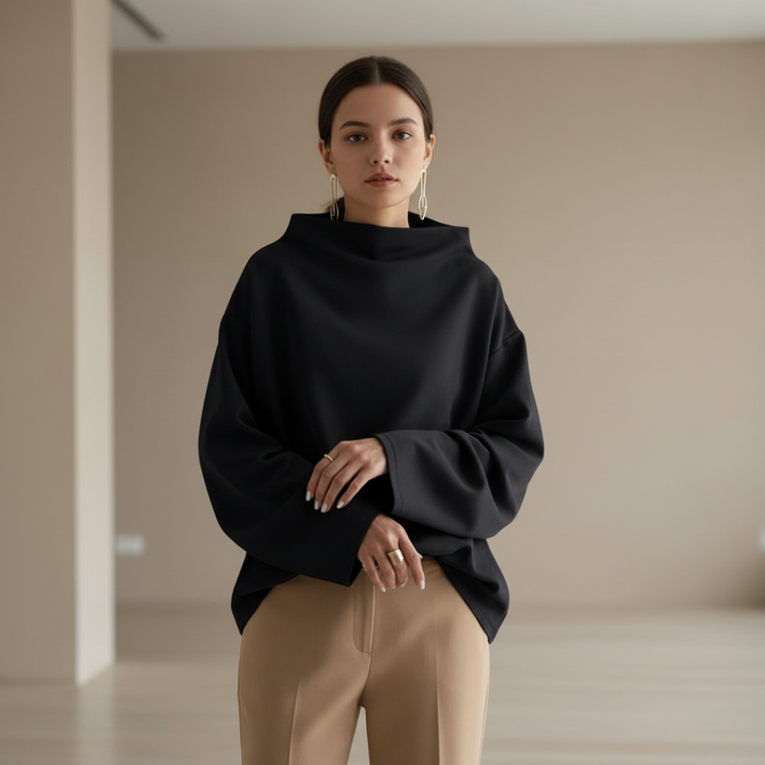 Elly | Casual Top with High Neck