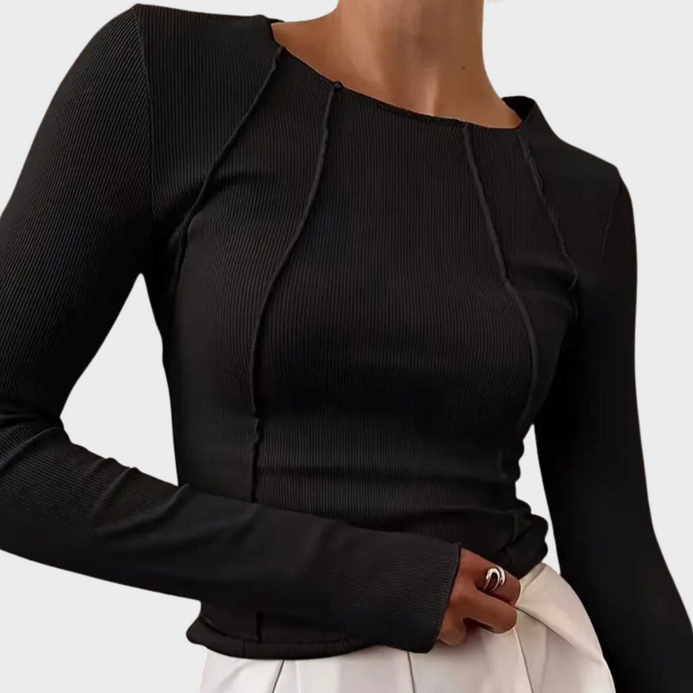 AISOLA | Stylish Fitted Top Made of Ribbed Fabric