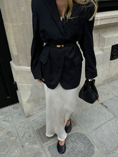 Glaiza - Elegant Gold-Lock Bucket Bag