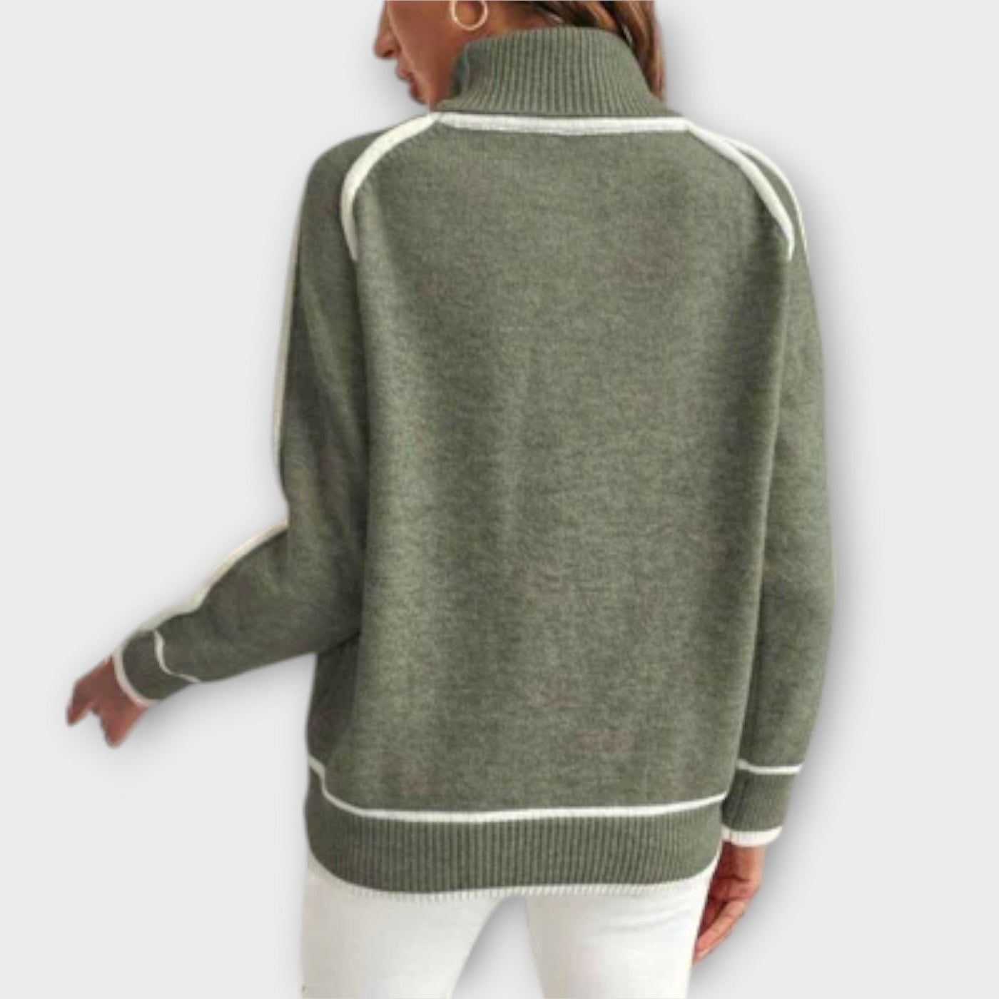 Luxury Olive Green Knitted Sweater