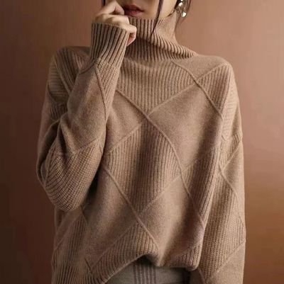 Claire - Cozy Textured Turtleneck Knit Sweater