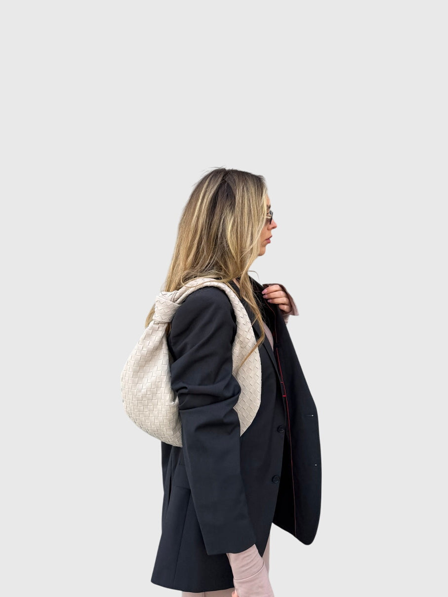 Celeste - Medium Suede Bag with Knotted Braided Design