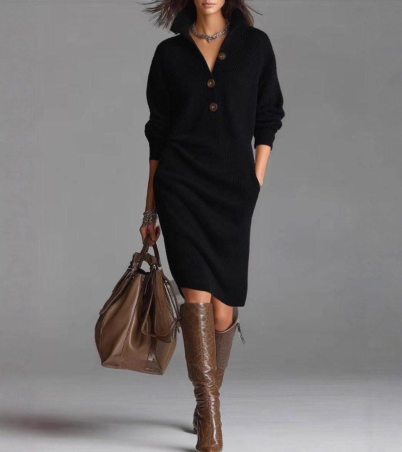 Arianell | Warm Knit Midi Dress, Elegant and Comfortable