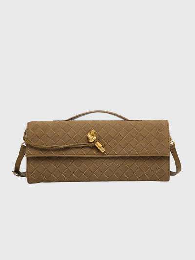 Cherry - Premium Woven Suede Clutch