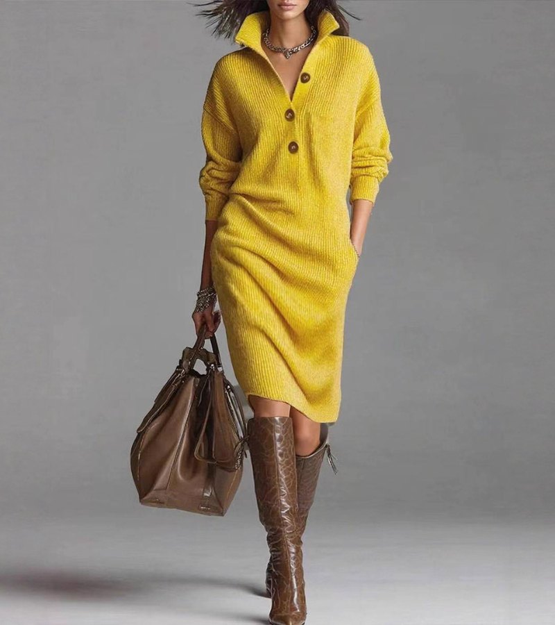 Arianell | Warm Knit Midi Dress, Elegant and Comfortable