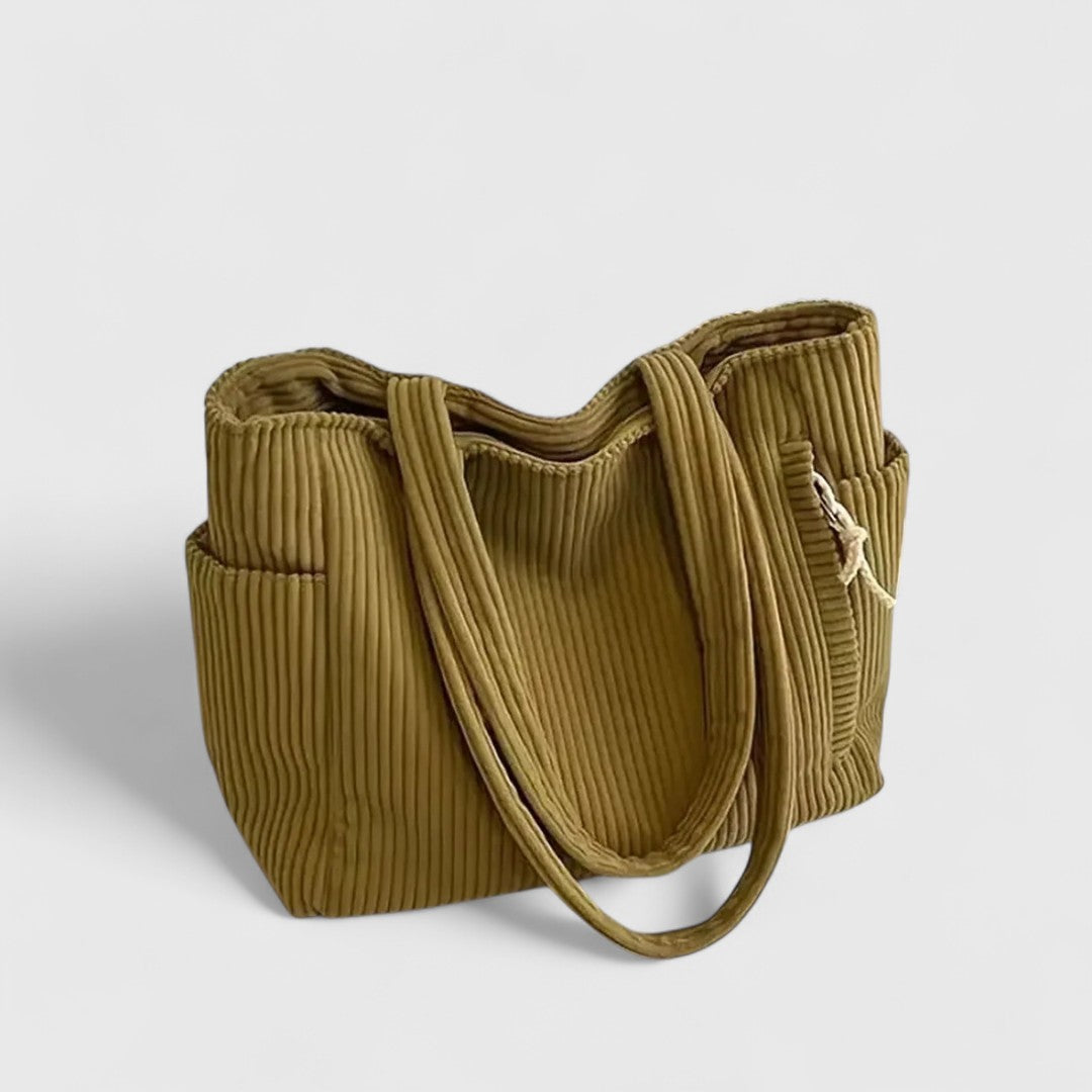 Sue – Drawstring Detail Corduroy Handbag