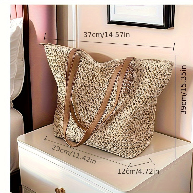 Stylish Woven Straw Handbag