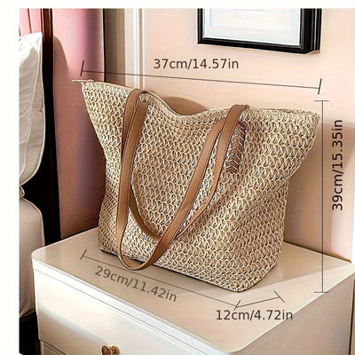 Stylish Woven Straw Handbag