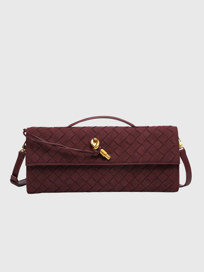 Cherry - Premium Woven Suede Clutch