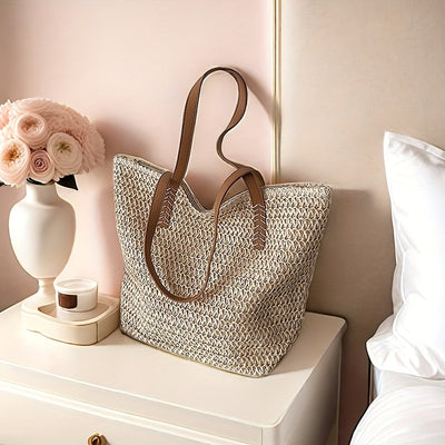 Stylish Woven Straw Handbag