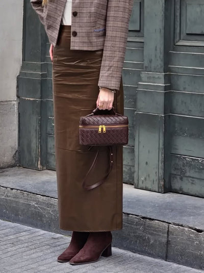 Juliette - Sleek Woven Structured Handbag