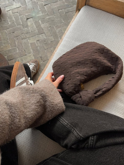 Renee - Plush Braided Mini Suede Handbag