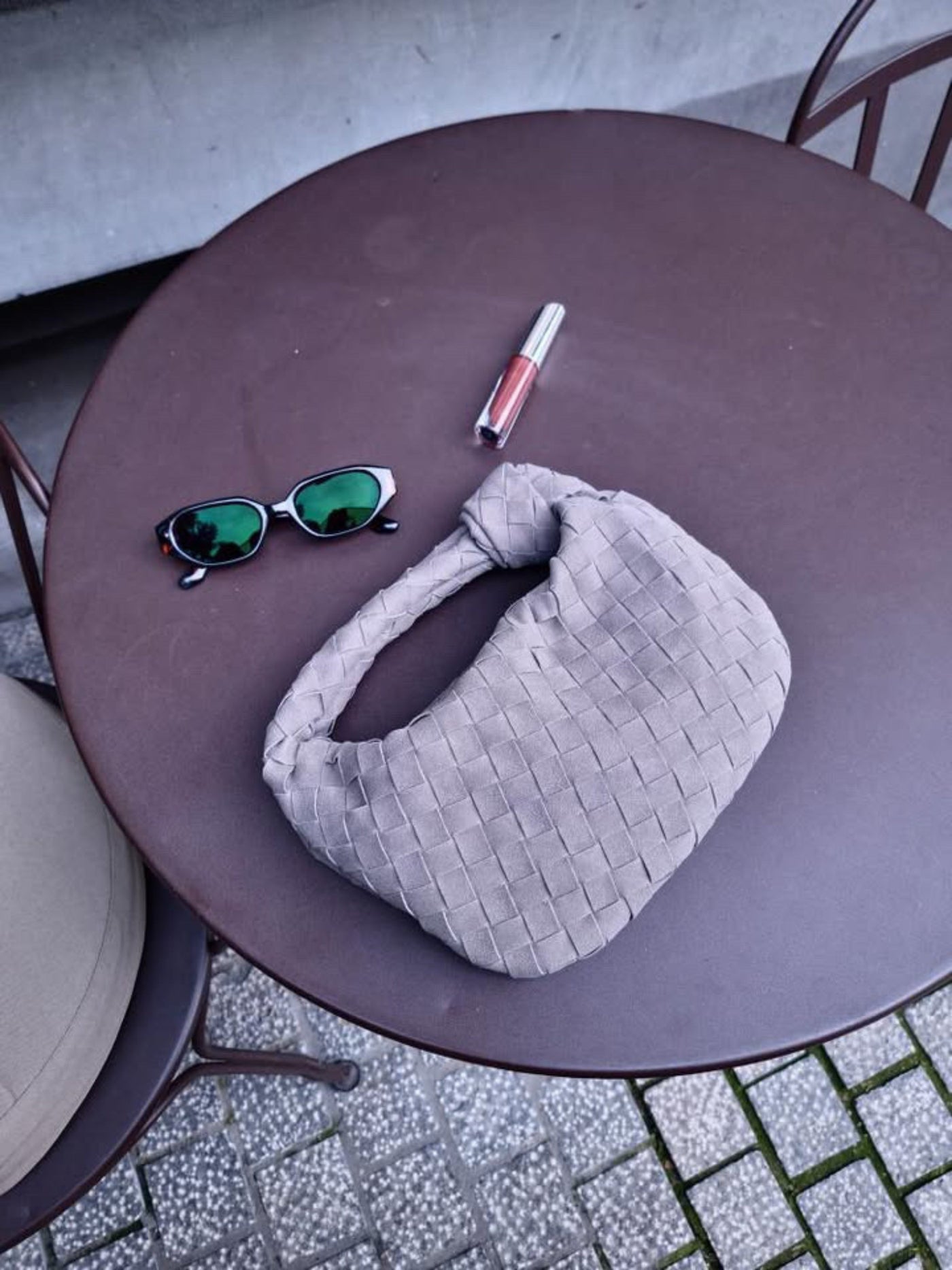 Renee - Plush Braided Mini Suede Handbag