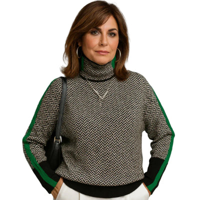Ella | Striped Sweater with Elegant Turtleneck