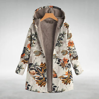 Fleural – Elegant Floral Fleece Jacket