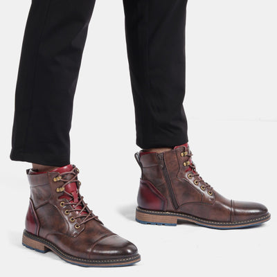Sophisticated Comfort Leather Oxford Boots