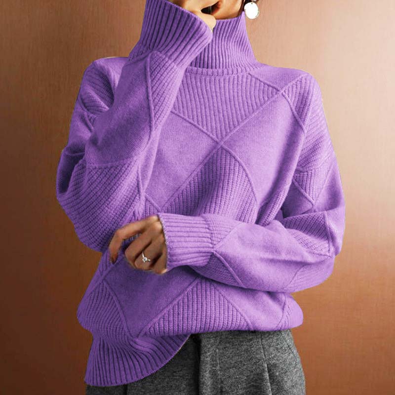 Claire - Cozy Textured Turtleneck Knit Sweater