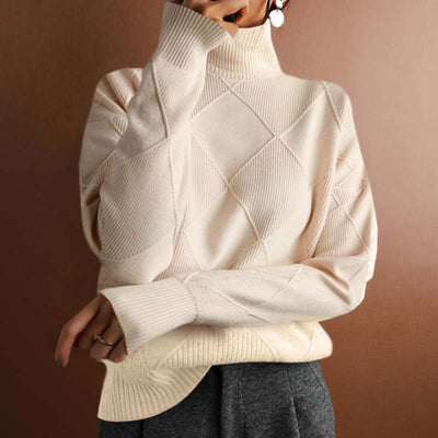 Claire - Cozy Textured Turtleneck Knit Sweater