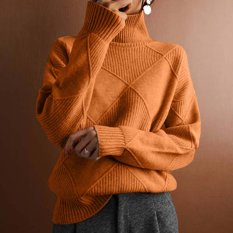 Claire - Cozy Textured Turtleneck Knit Sweater