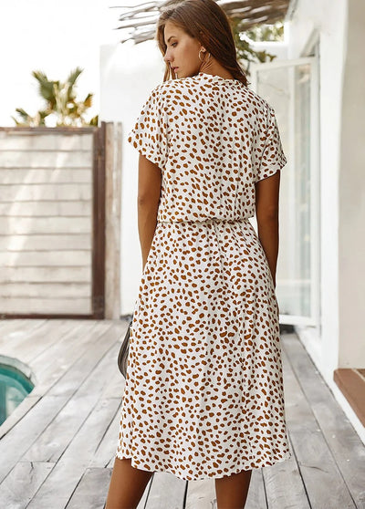 ZARA – SOFT-SPOTTED BUTTON-UP MIDI DRESS
