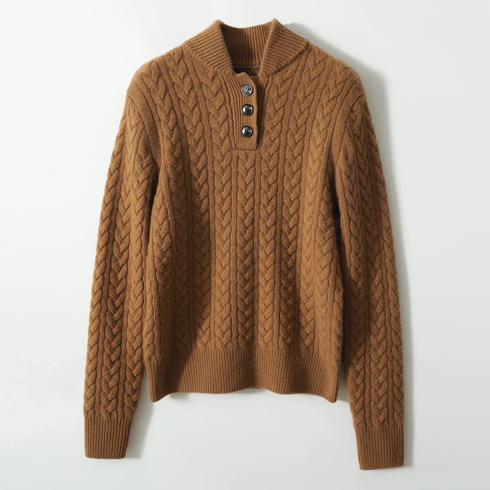 Arden - Button-Up Cashmere Sweater
