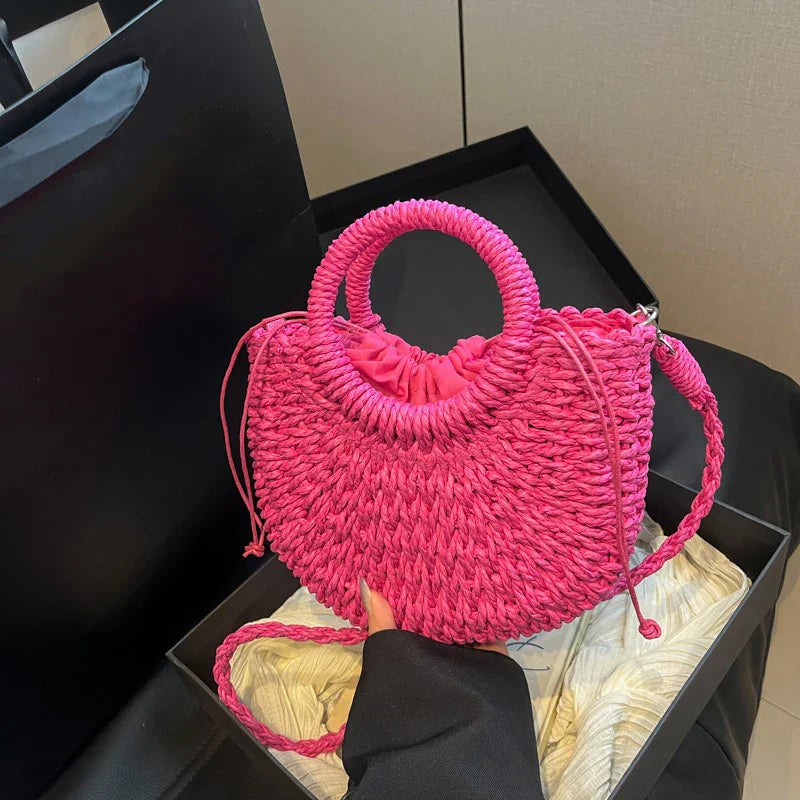 Handcrafted Straw Crossbody Bag