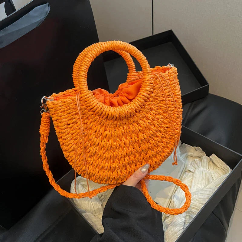 Handcrafted Straw Crossbody Bag