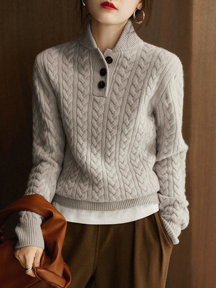 Arden - Button-Up Cashmere Sweater