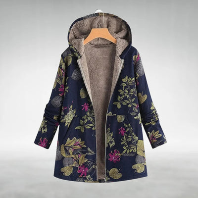 Fleural – Elegant Floral Fleece Jacket