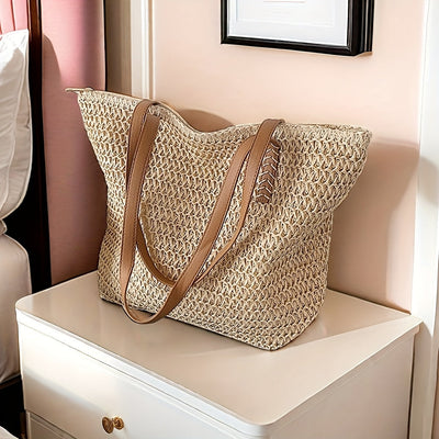 Stylish Woven Straw Handbag