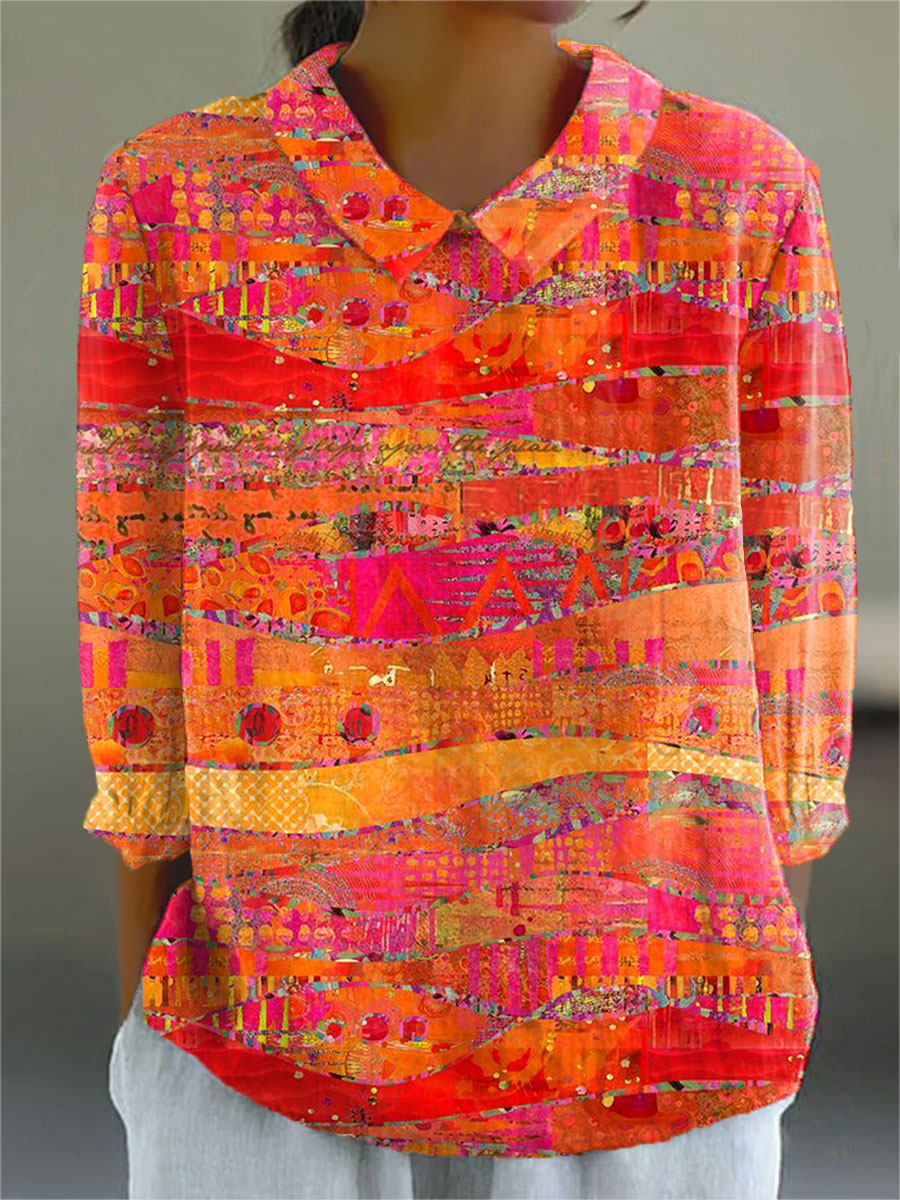 NIRELLE – VINTAGE ART PRINT CASUAL COTTON AND LINEN