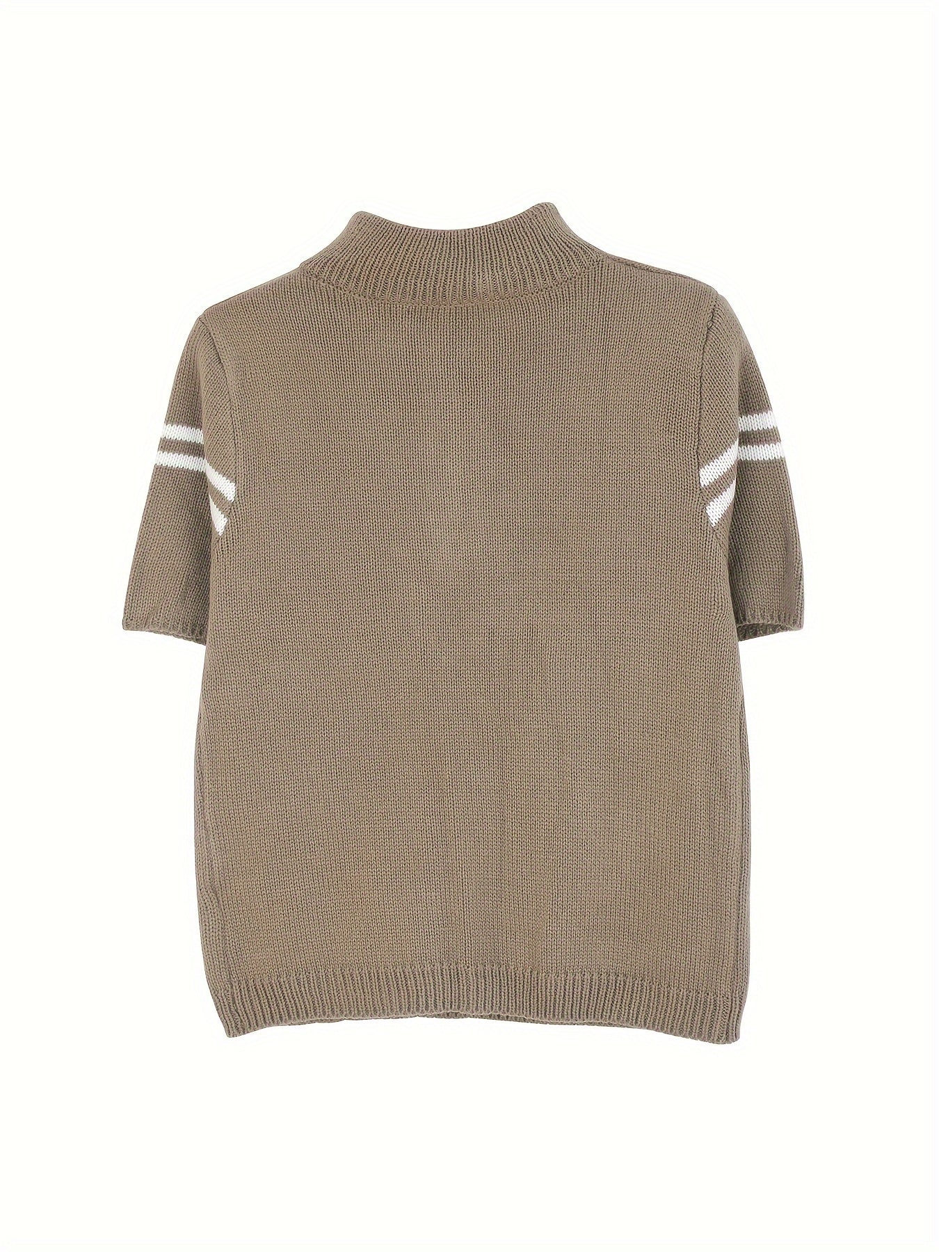 Erin | Striped Zipper Sweater