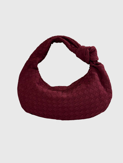 Celeste - Medium Suede Bag with Knotted Braided Design