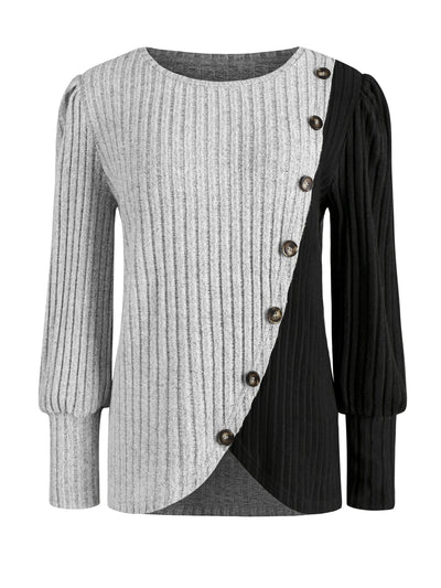 Calista – Contrast Button Knit