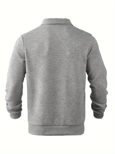 James - Vintage Geometric Design Sweater With Zipper