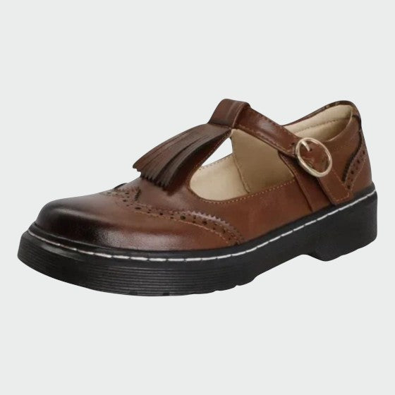 Colette - Elegante T-Bar Leather Shoes