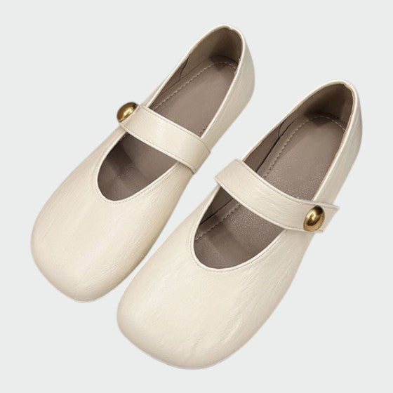 Juliette - Round-Toe Button Mary Jane Shoes