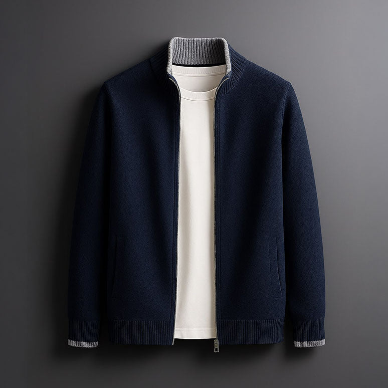 HARVEY -  ELEGANT WOOL ZIP JACKET